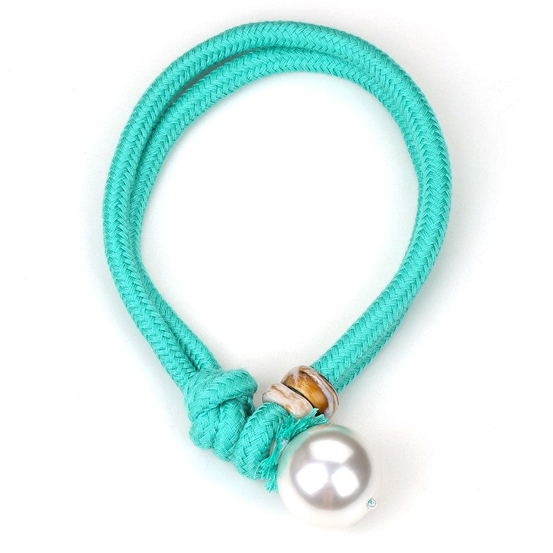 Braided Cord Pearl Knot Necklace