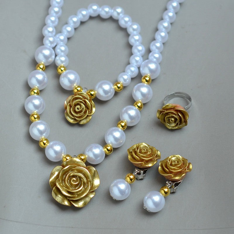 Rose Pearl Jewelry Set