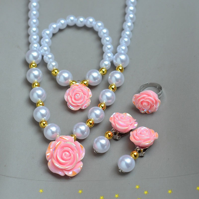 Rose Pearl Jewelry Set