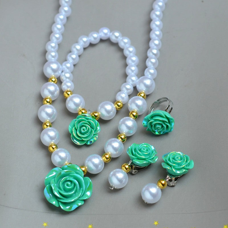 Rose Pearl Jewelry Set