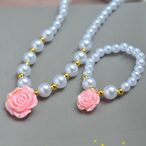 Rose Pearl Jewelry Set
