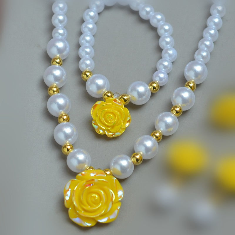 Rose Pearl Jewelry Set