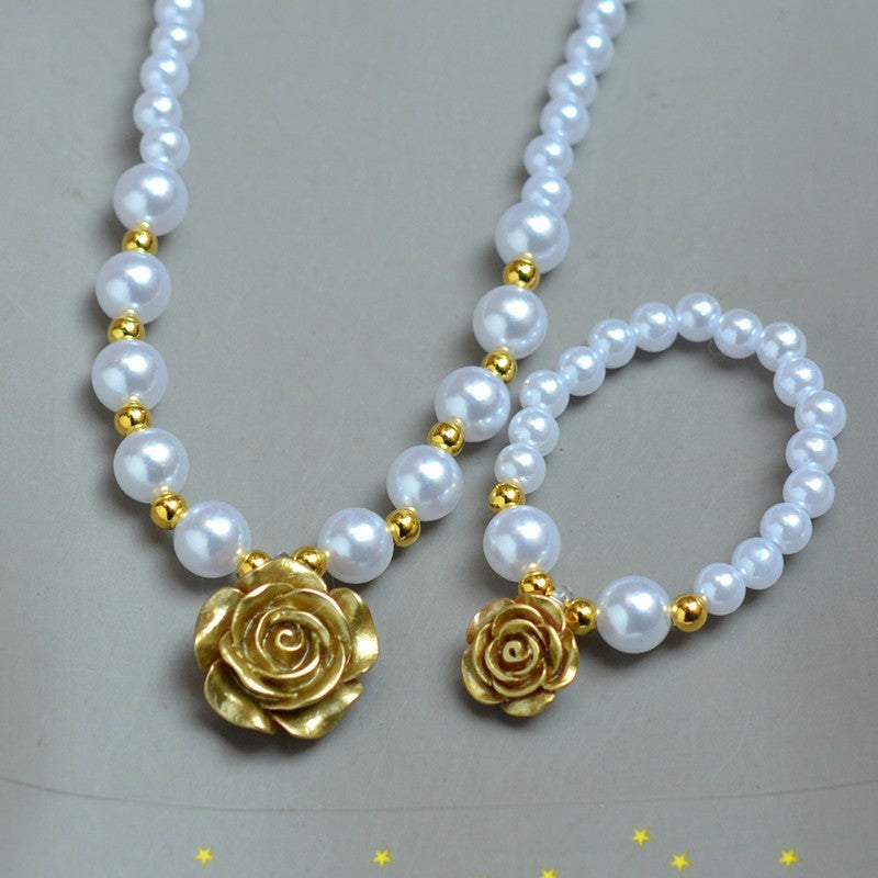 Rose Pearl Jewelry Set
