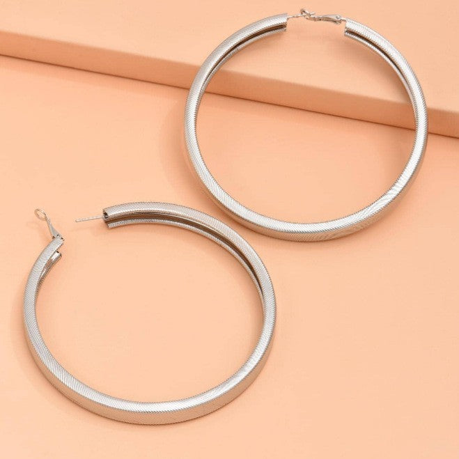 Textured Gold-Tone Hoop Earrings