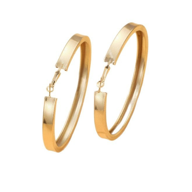 Textured Gold-Tone Hoop Earrings