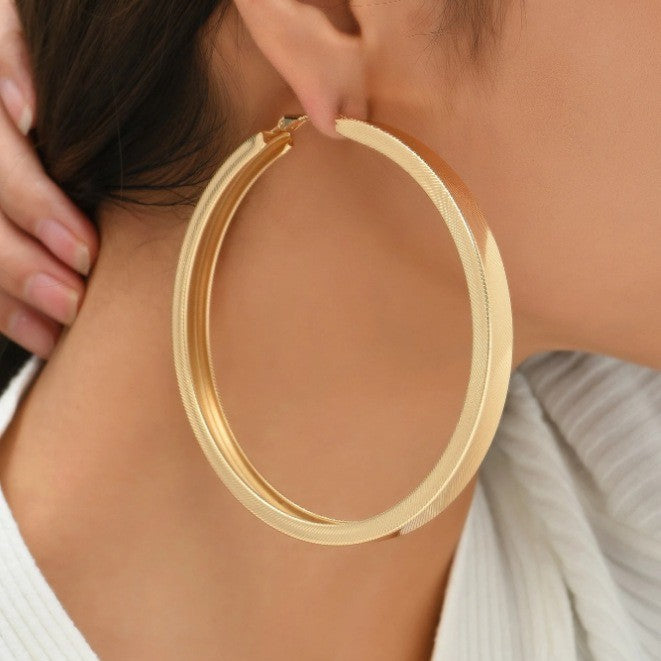 Textured Gold-Tone Hoop Earrings