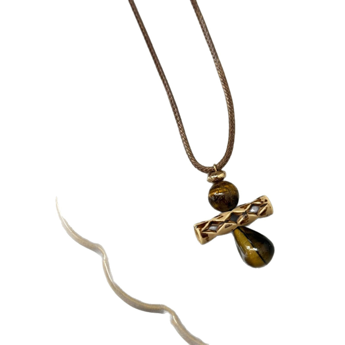Tiger Eye Bar & Pearl Necklace