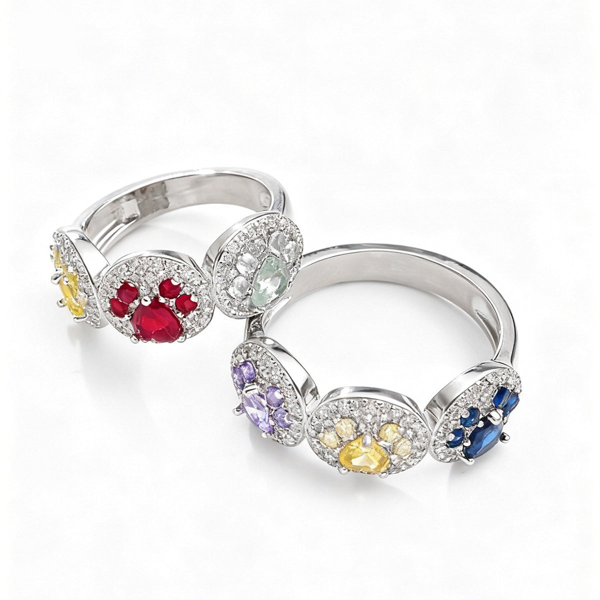 Birthstone Cat Paw Ring