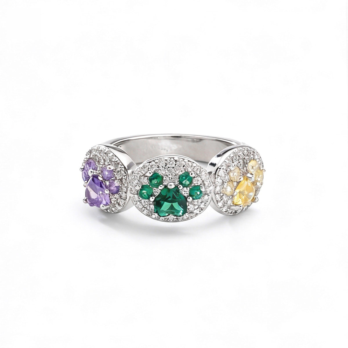 Birthstone Cat Paw Ring