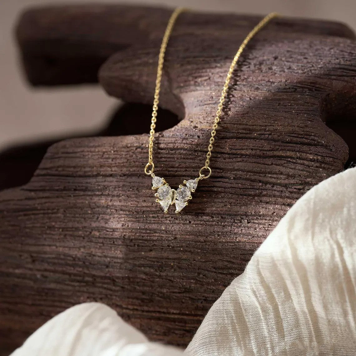 Custom Birthstone V Necklace