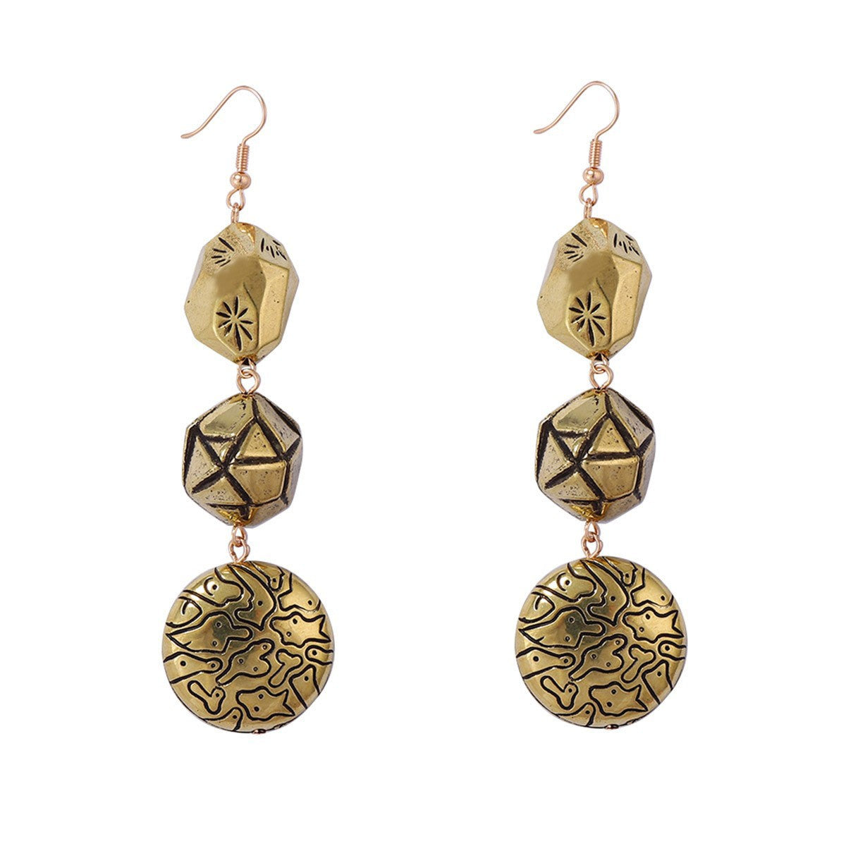 Geometric Star Drop Earrings