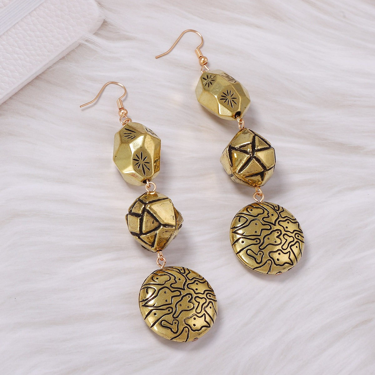 Geometric Star Drop Earrings