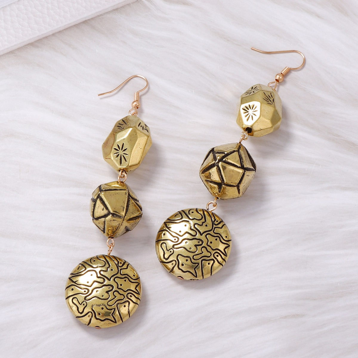 Geometric Star Drop Earrings