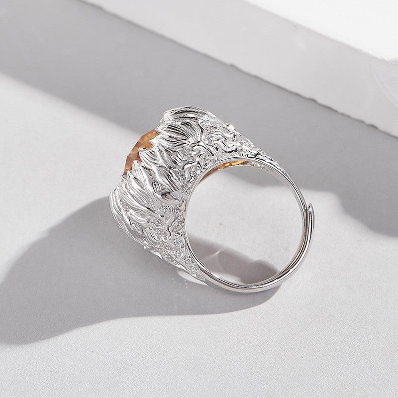 Floral Petal Crystal Ring
