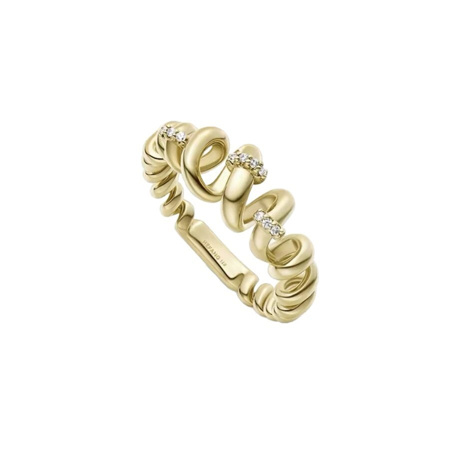 Curly Loop Crystal Ring