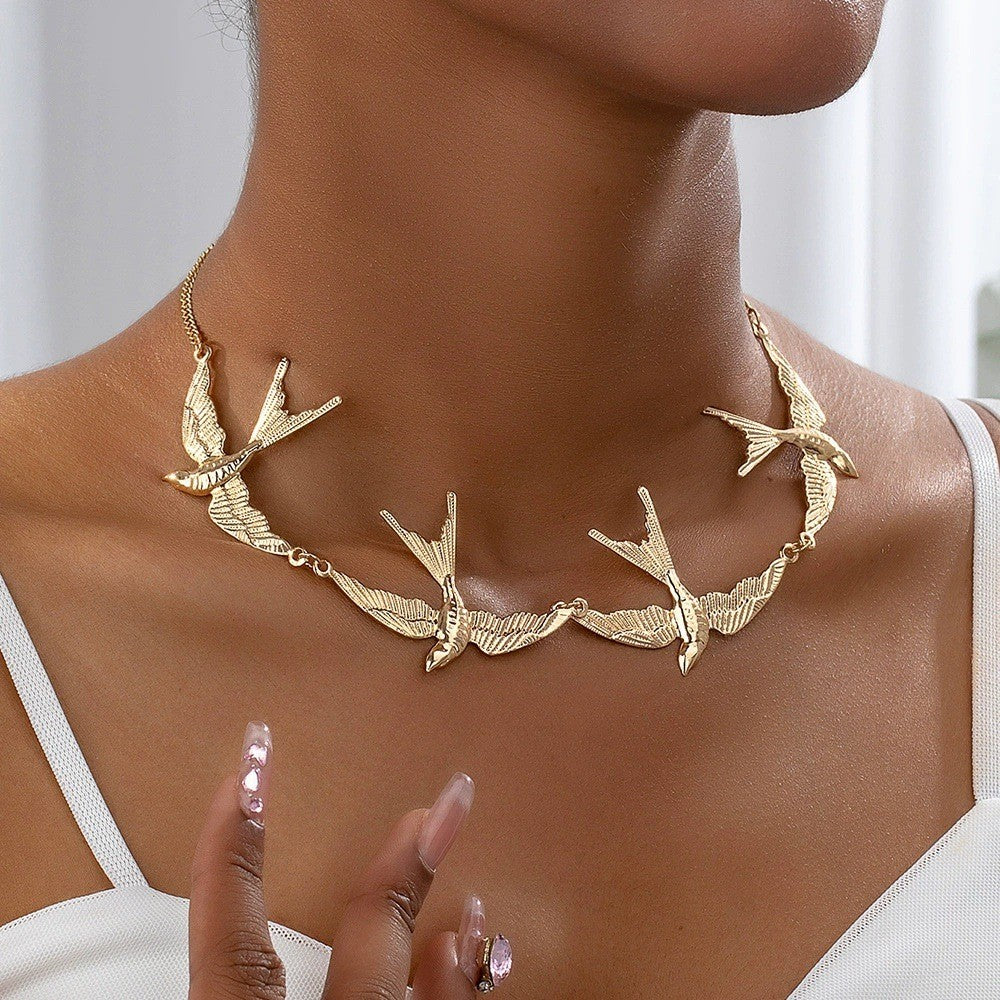 Flying Bird Collarbone Necklace