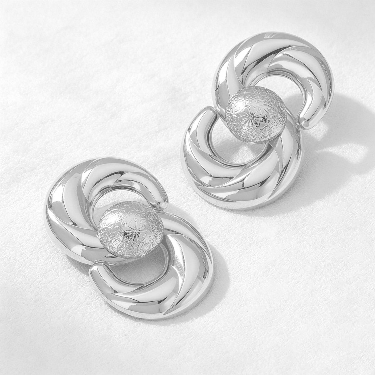 Textured Gold-Tone Figure Eight Earrings