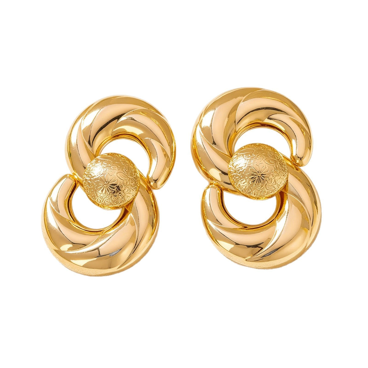 Textured Gold-Tone Figure Eight Earrings