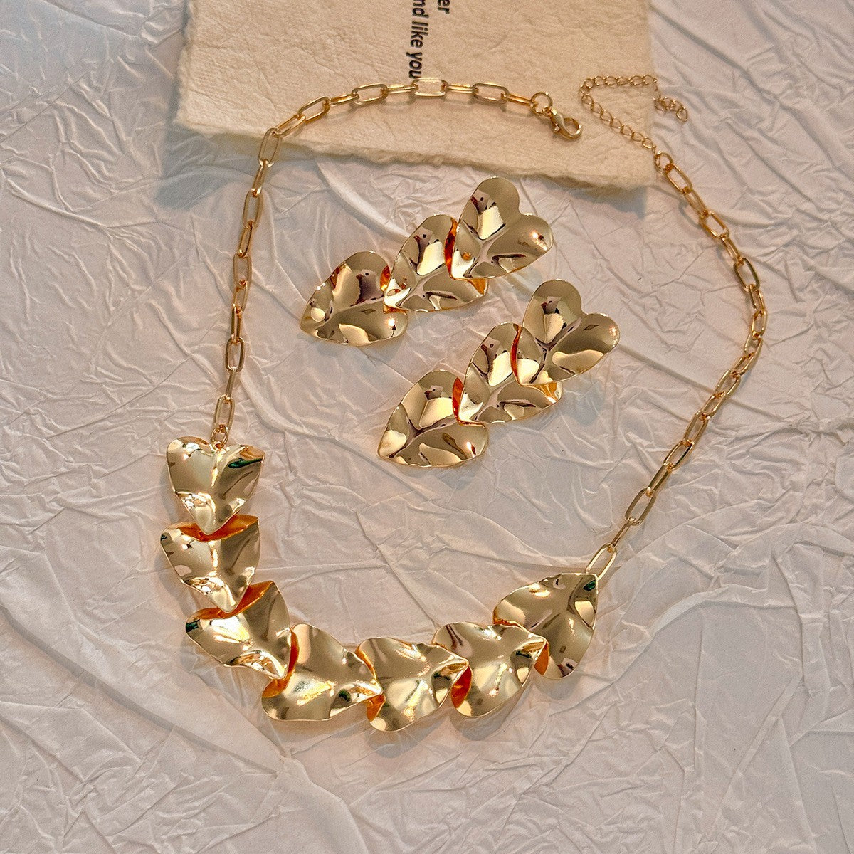 Irregular Leaf Necklace Set