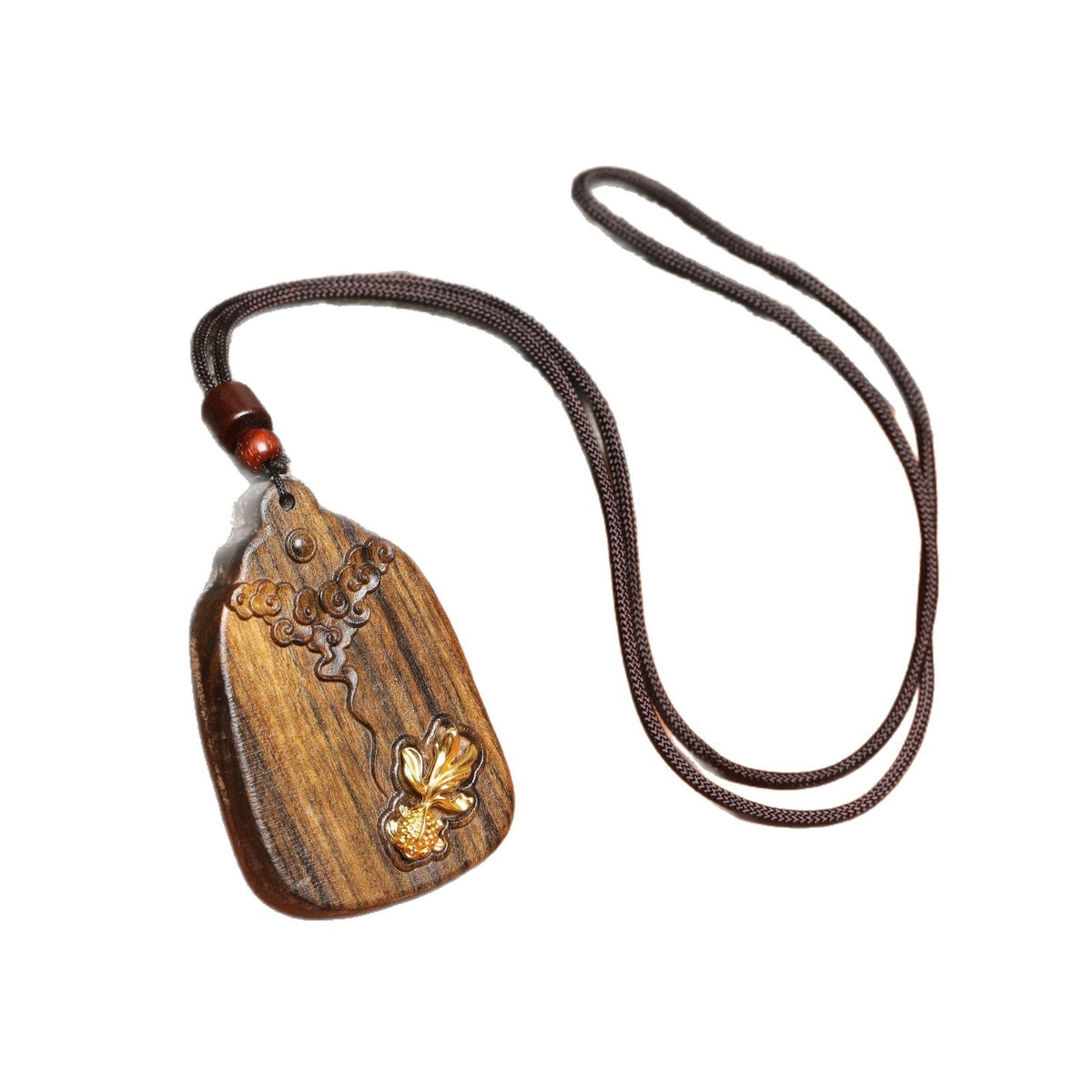 Carved Wood Koi Pendant