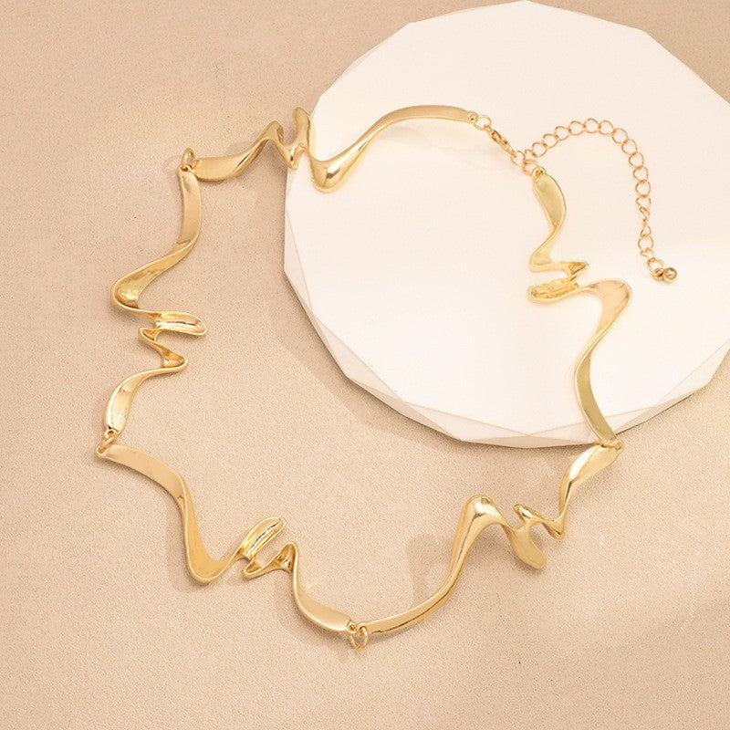 Liquid Wave Choker Necklace