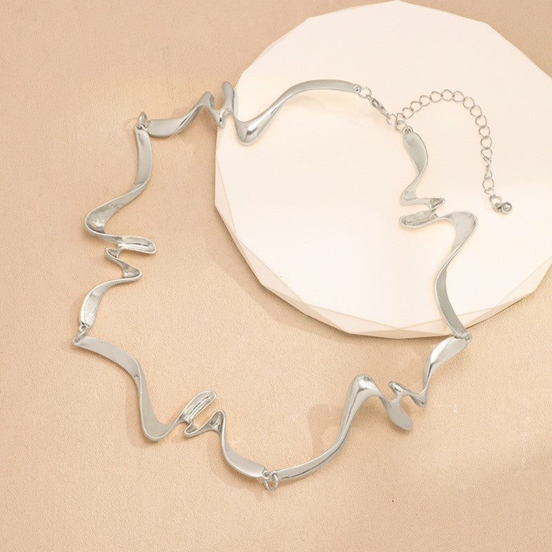 Liquid Wave Choker Necklace