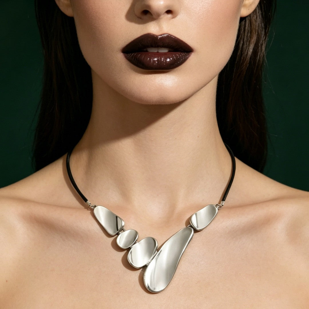 Irregular Pebble Statement Necklace