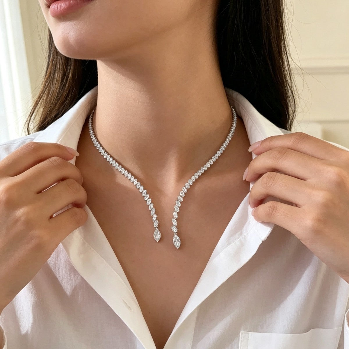 Marquise Crystal Y-Necklace