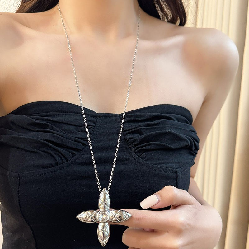 Marquise Cut Cross Pendant Necklace