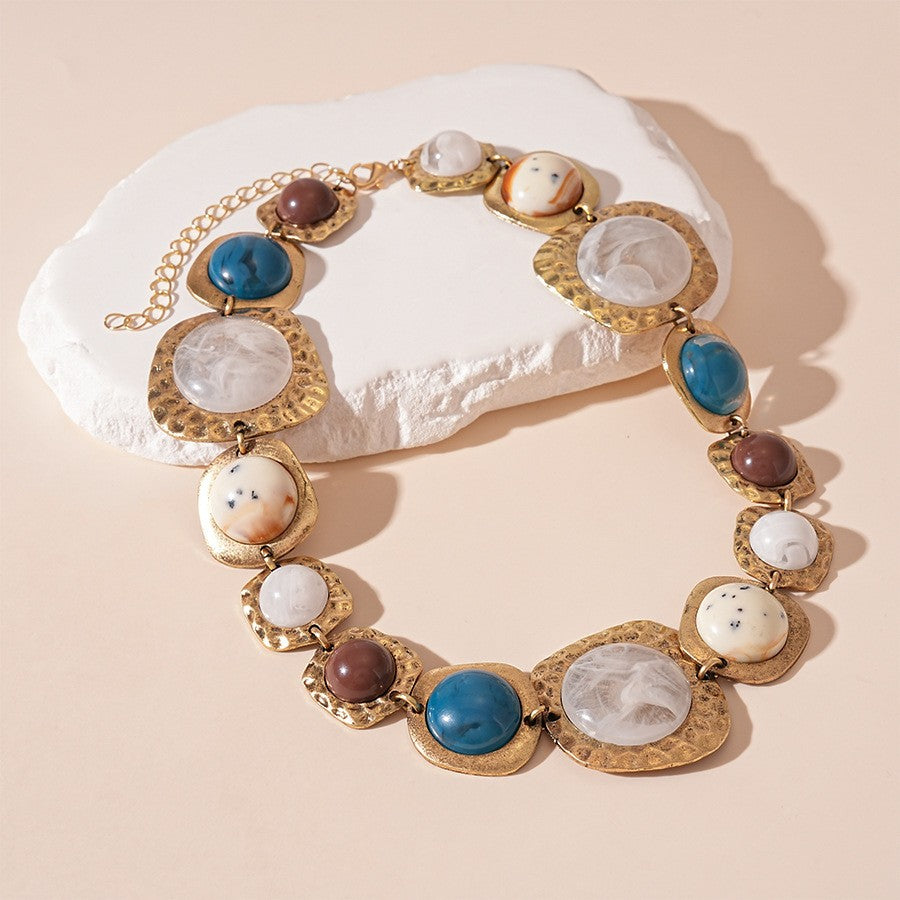 Irregular Stone Statement Necklace