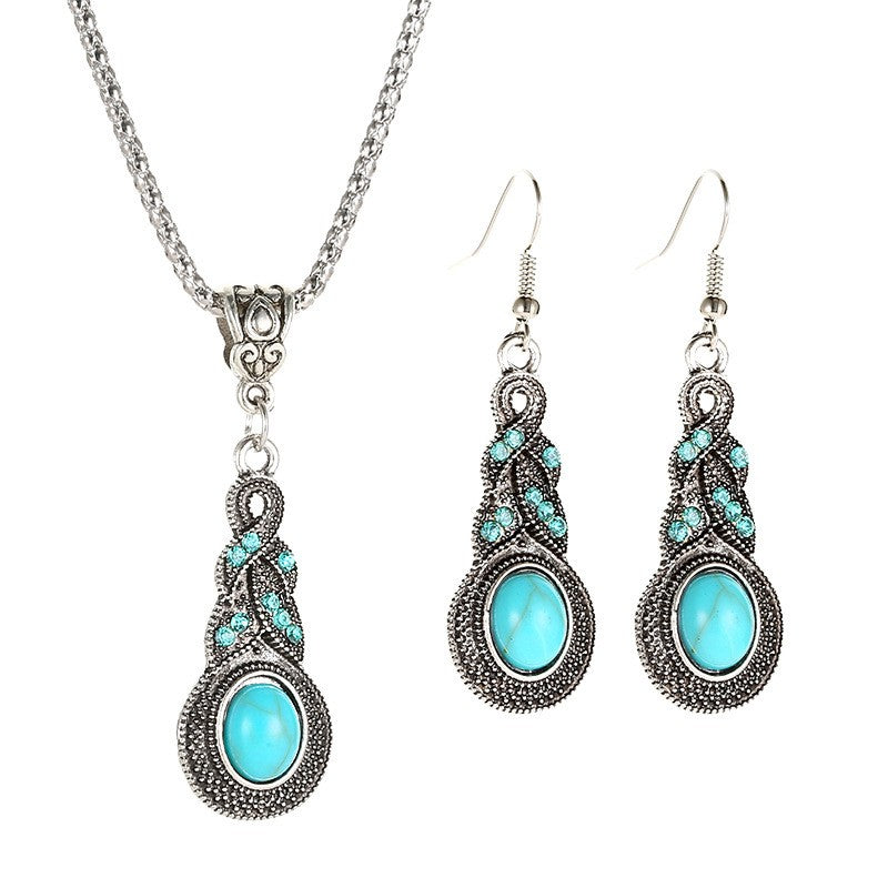 Turquoise Woven Drop Jewelry Set