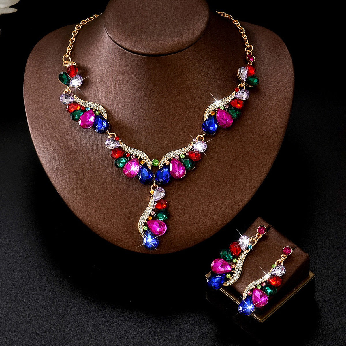 Crystal Cascade Jewelry Set