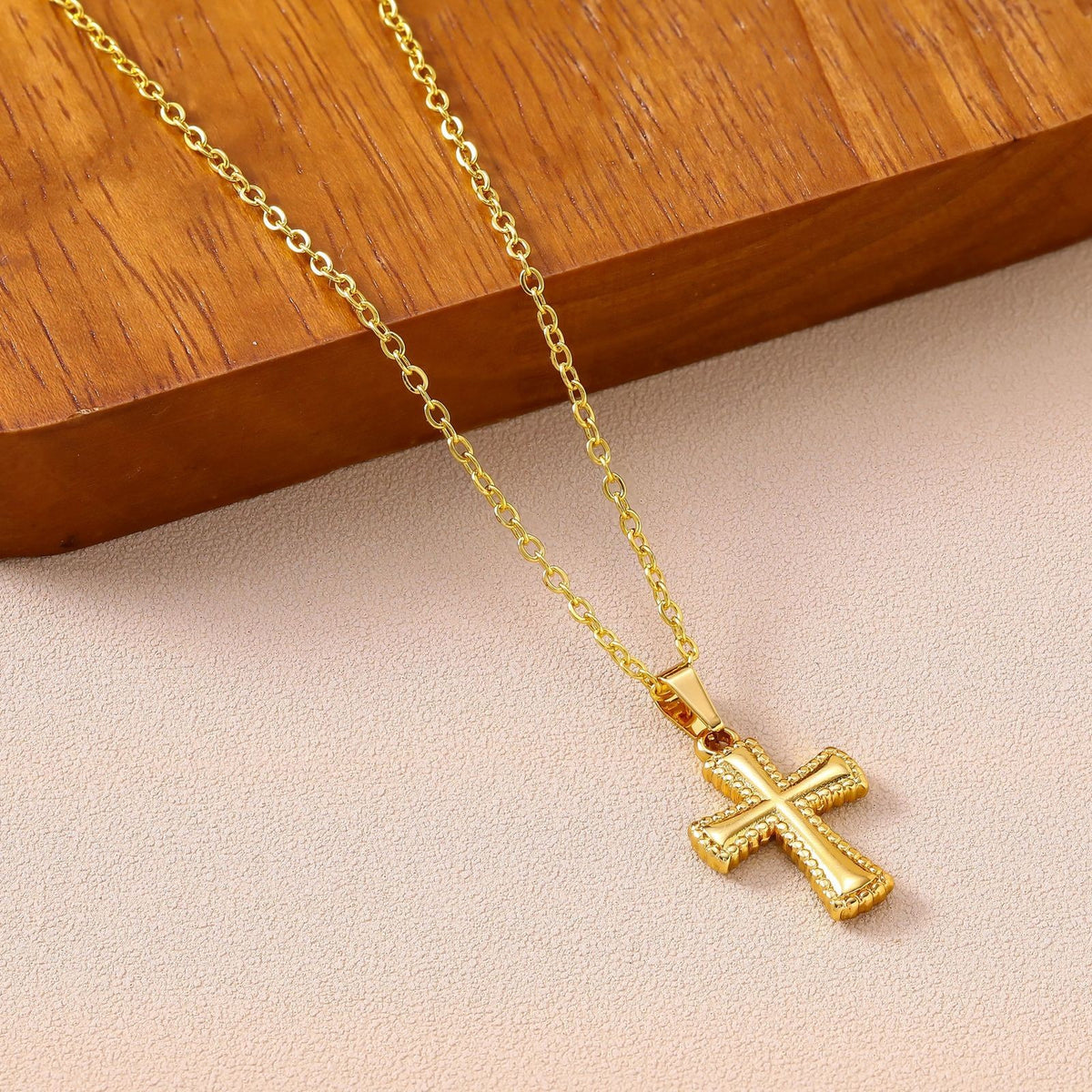 Lace Border Cross Necklace