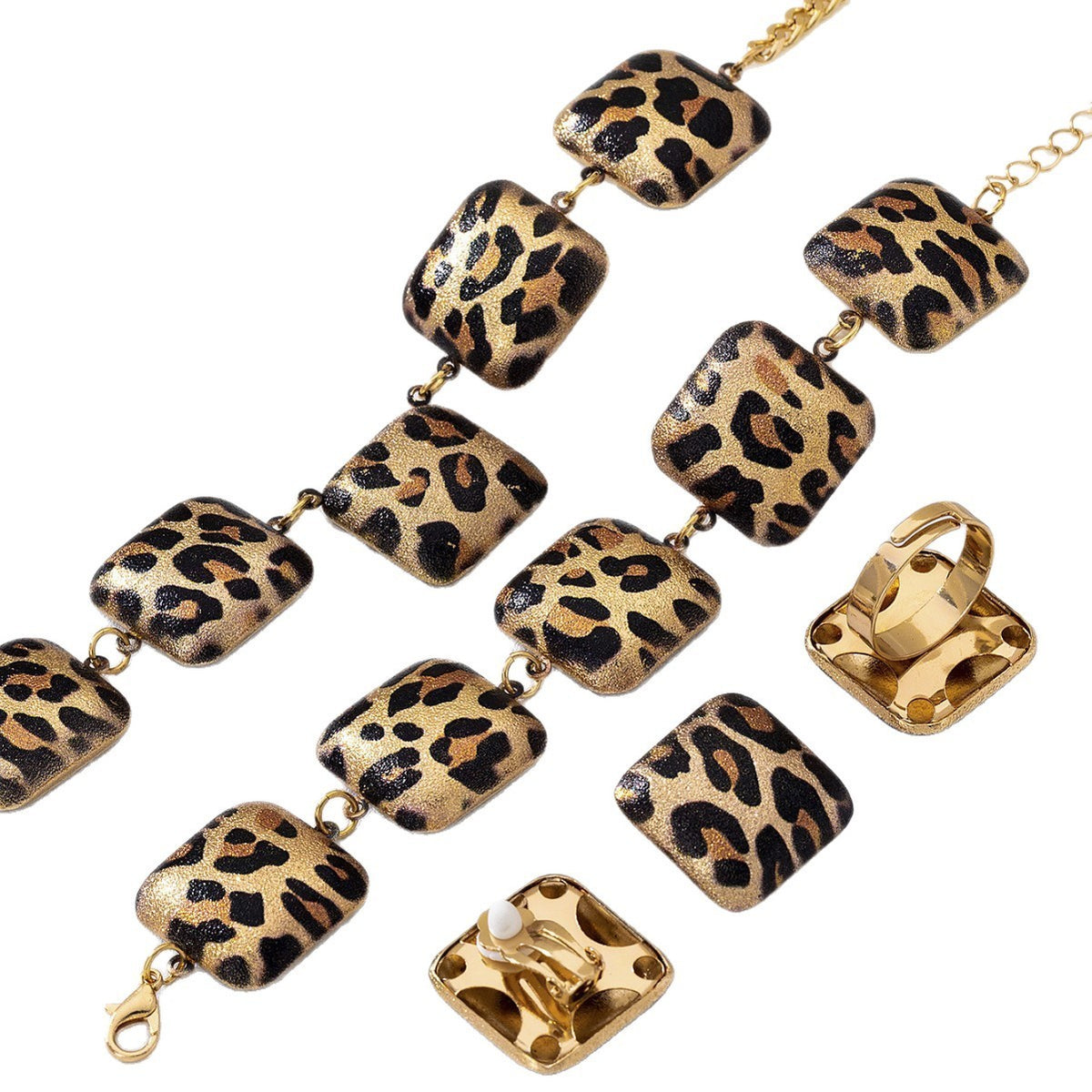 Leopard Square Jewelry Set