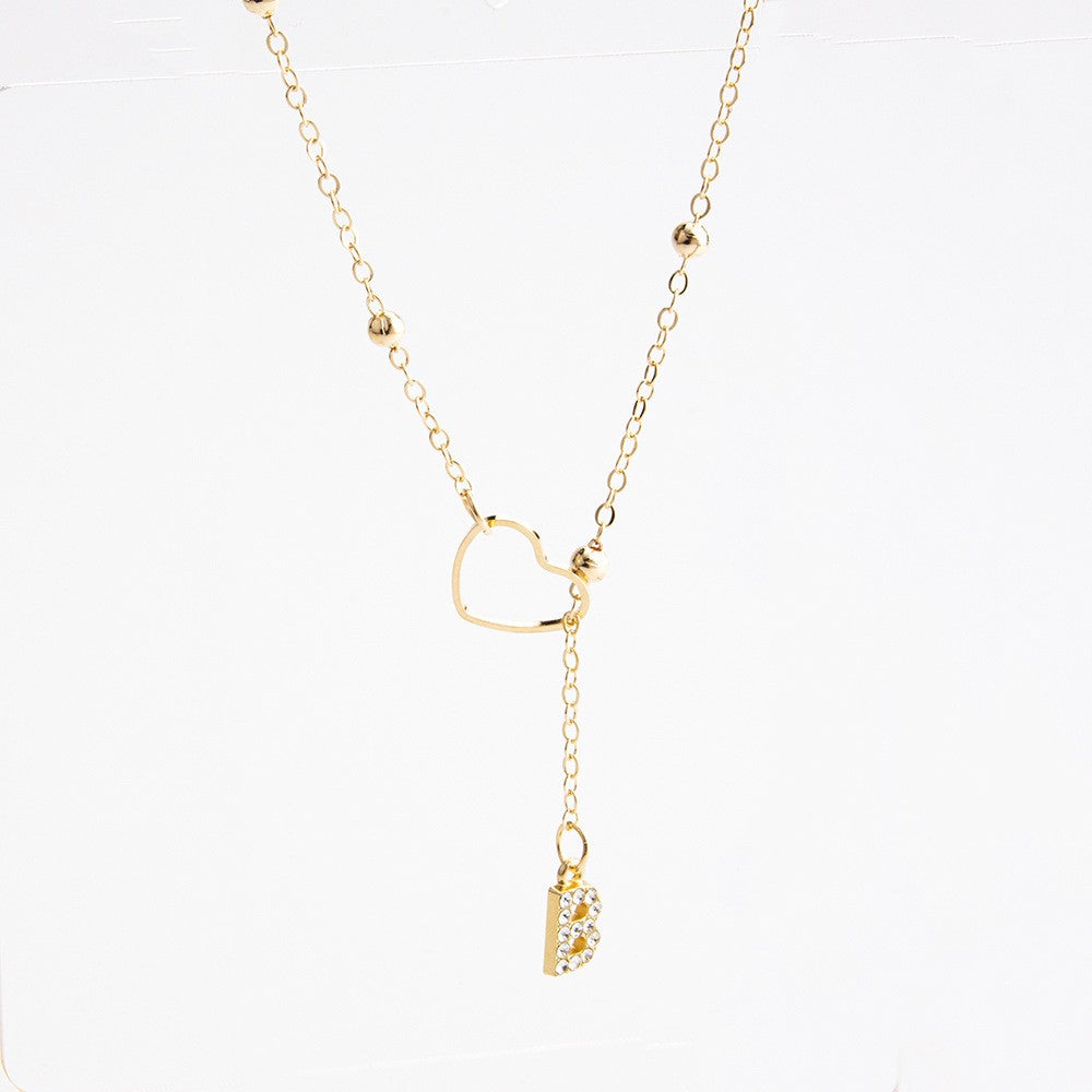 Heart & Initial Drop Necklace