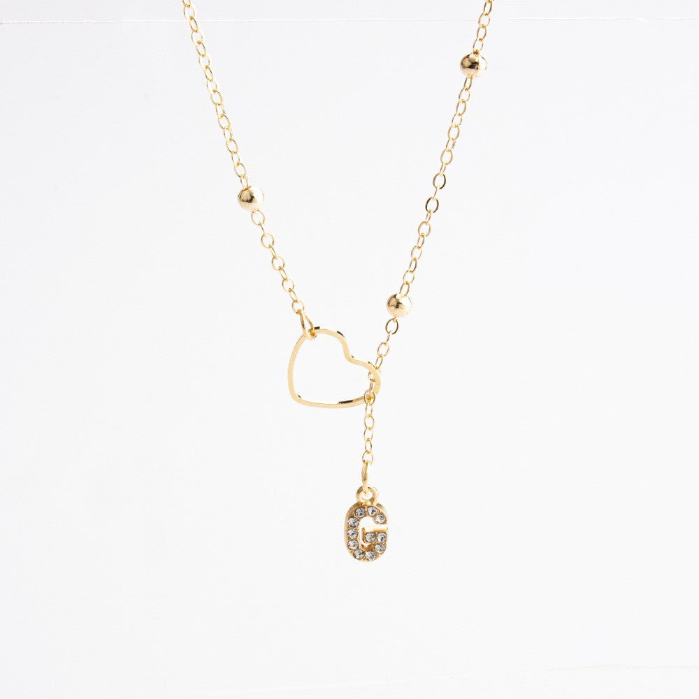 Heart & Initial Drop Necklace