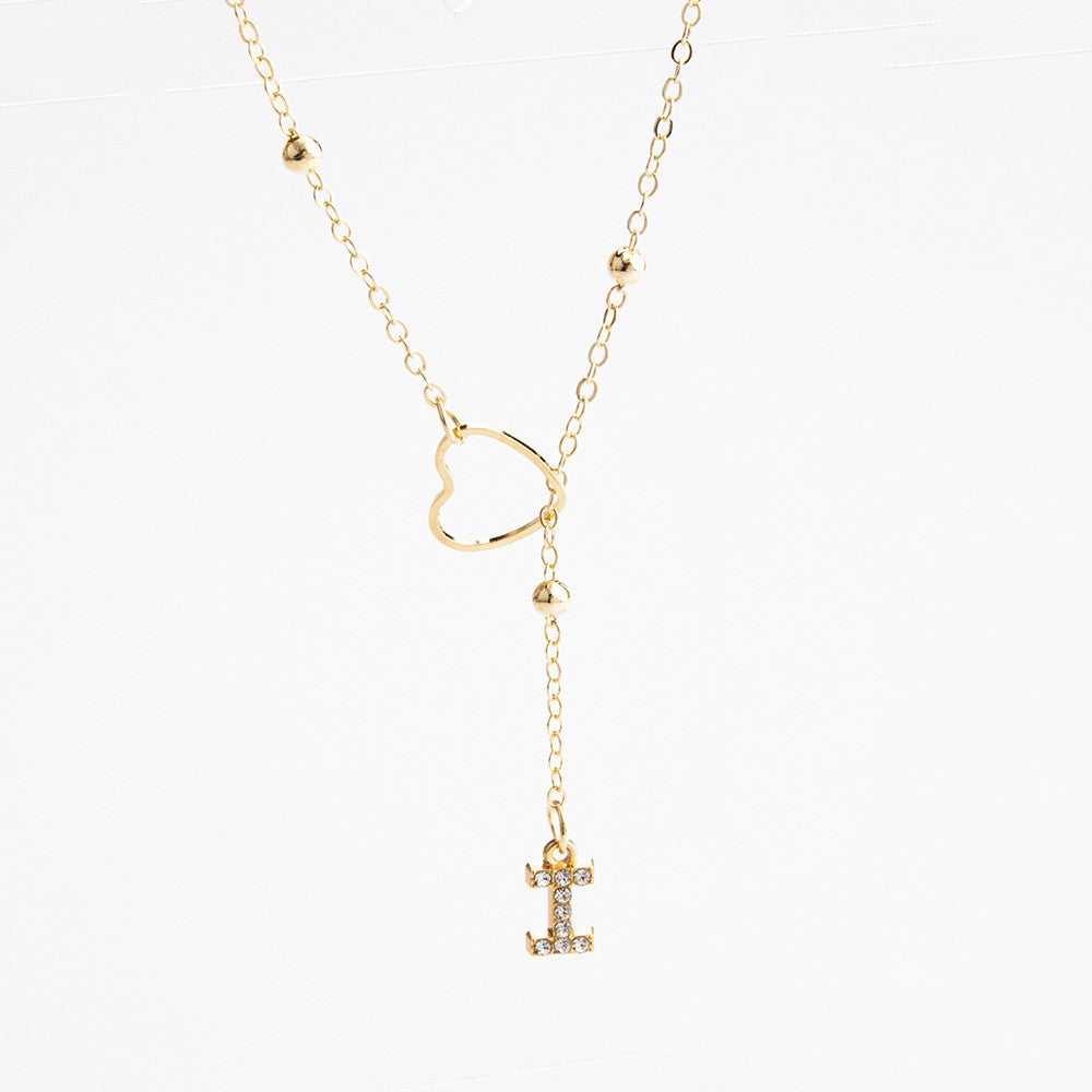 Heart & Initial Drop Necklace