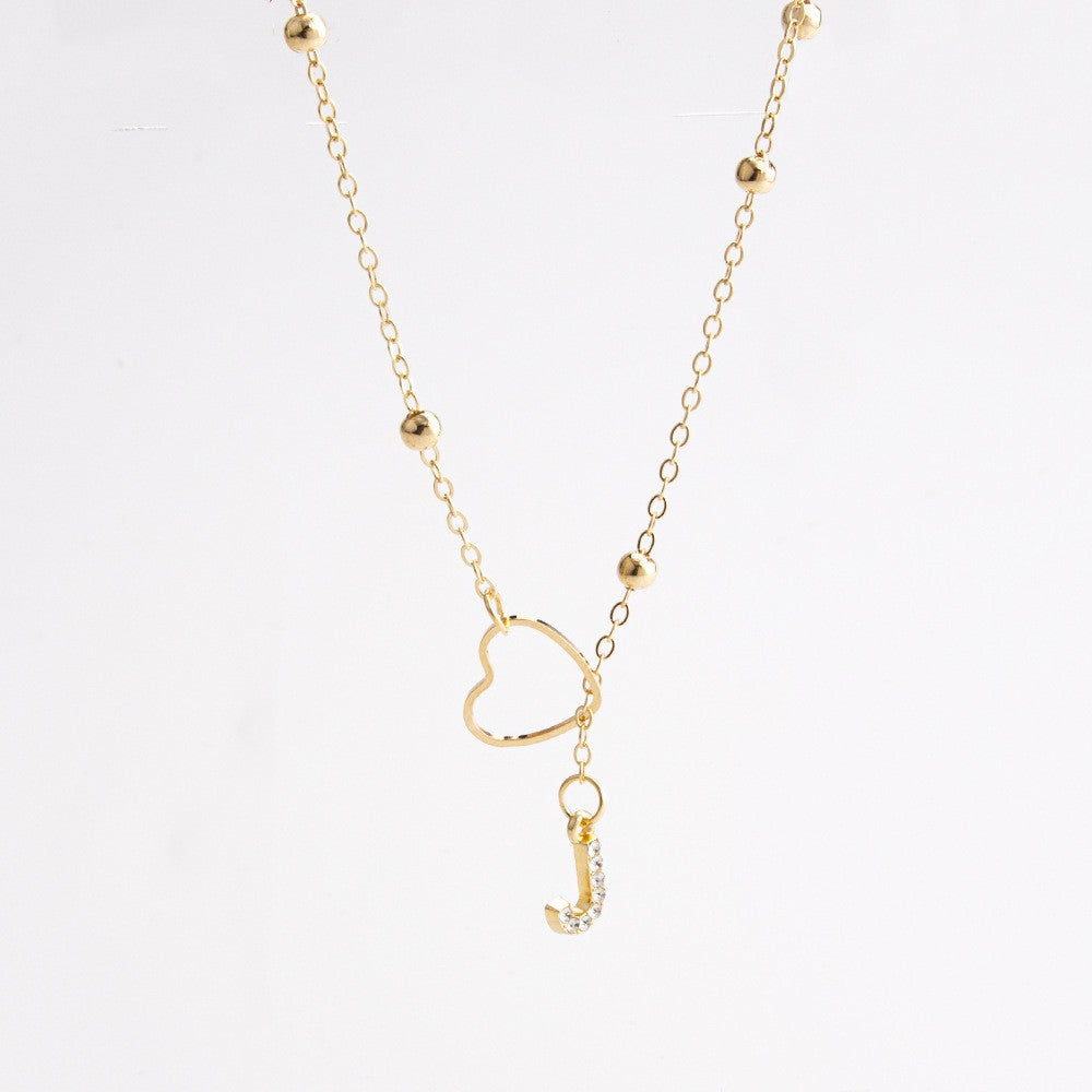 Heart & Initial Drop Necklace