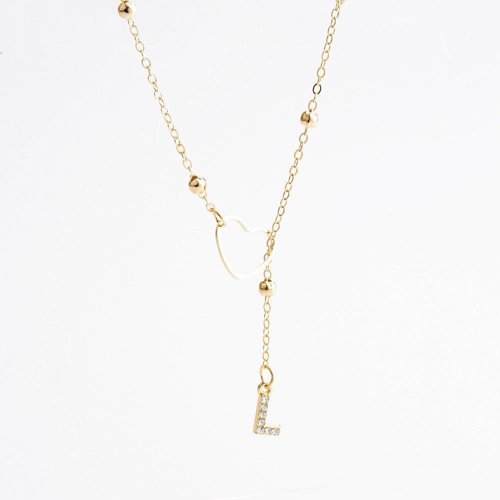 Heart & Initial Drop Necklace