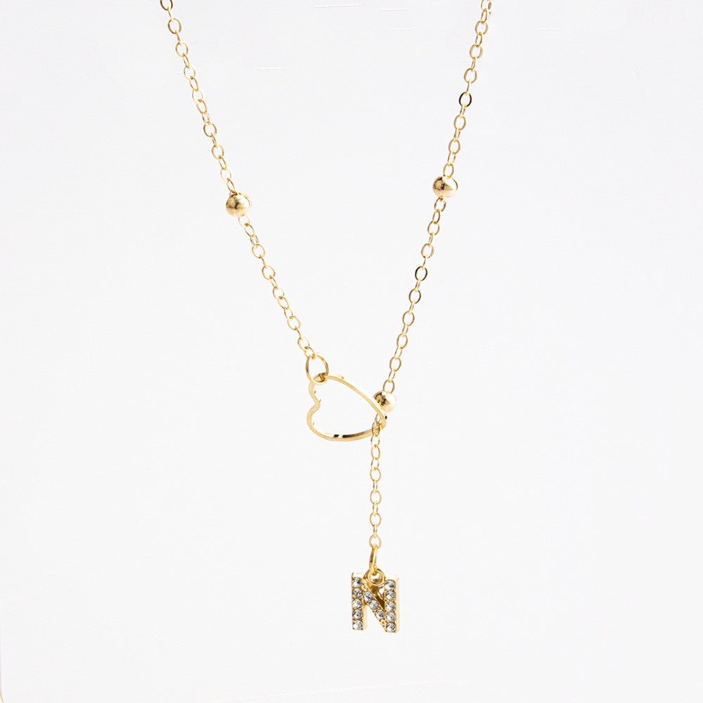 Heart & Initial Drop Necklace