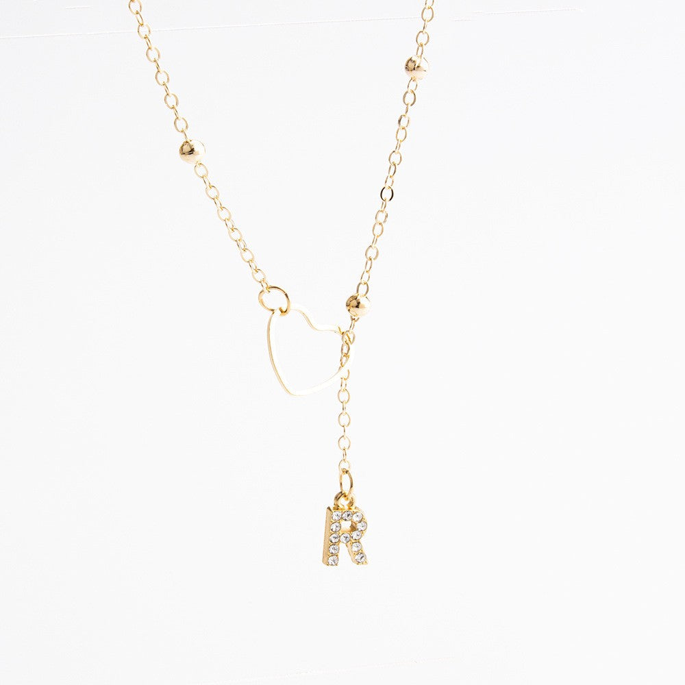 Heart & Initial Drop Necklace