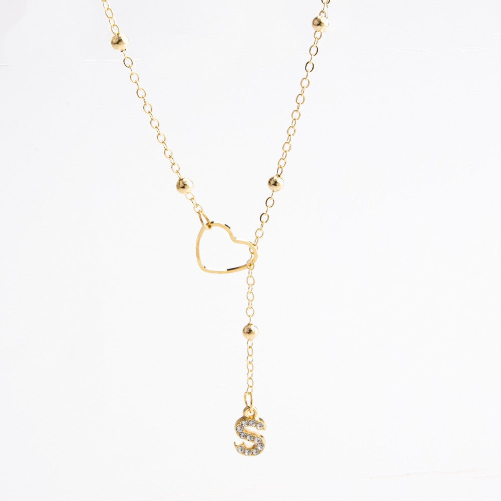 Heart & Initial Drop Necklace