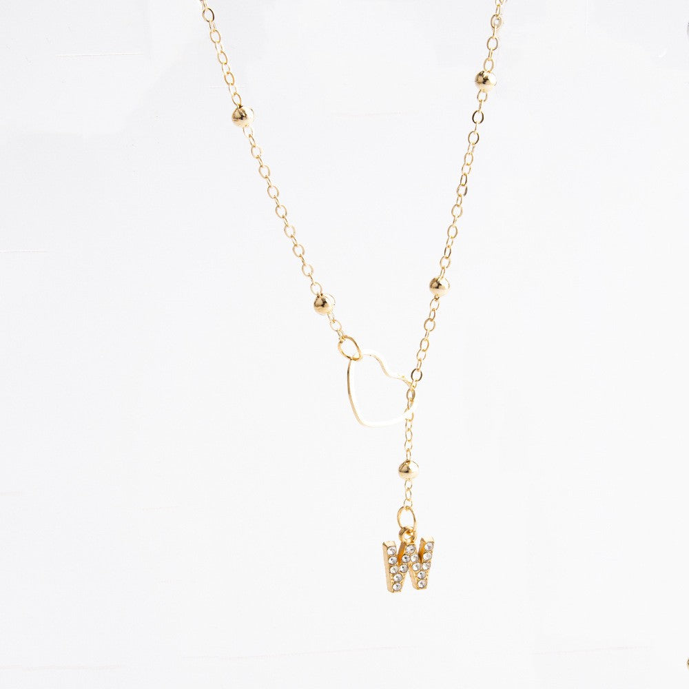 Heart & Initial Drop Necklace