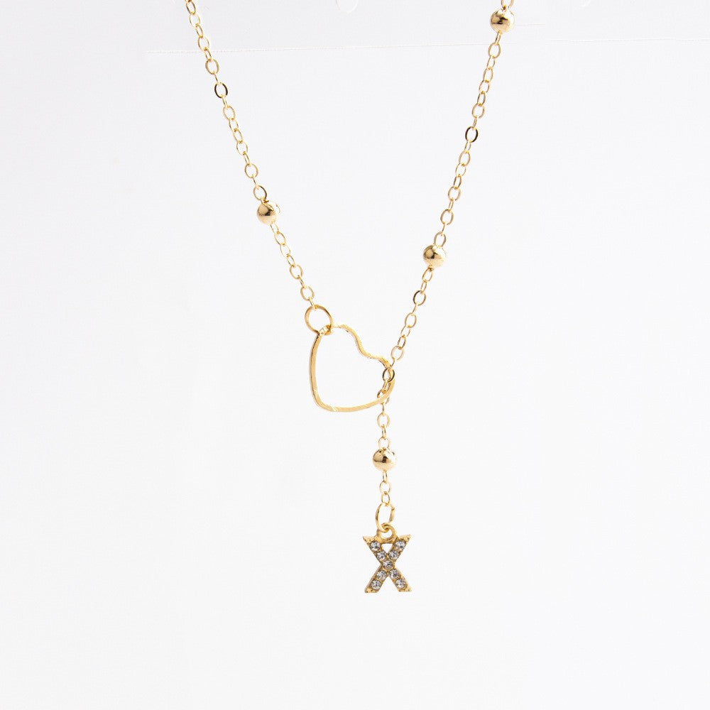 Heart & Initial Drop Necklace