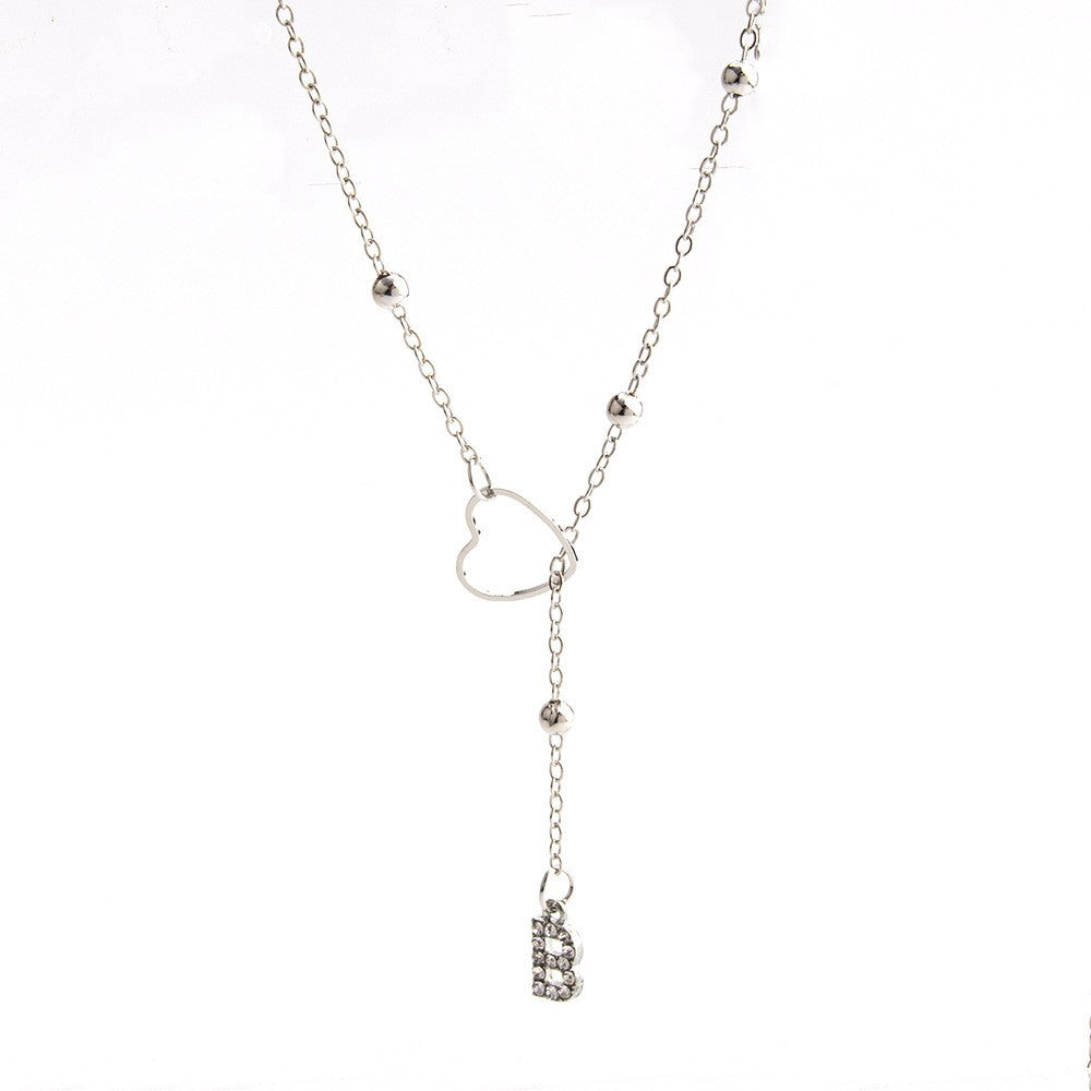 Heart & Initial Drop Necklace