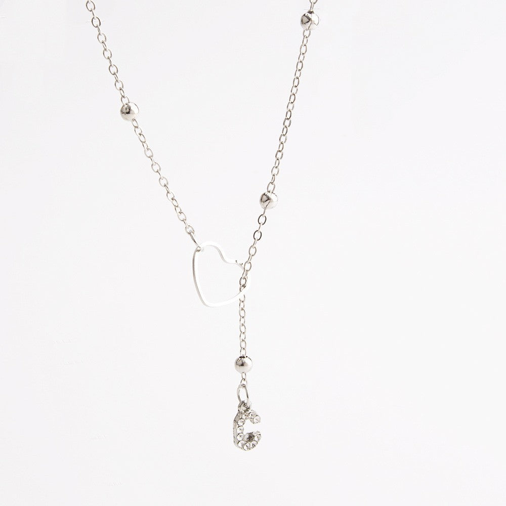 Heart & Initial Drop Necklace