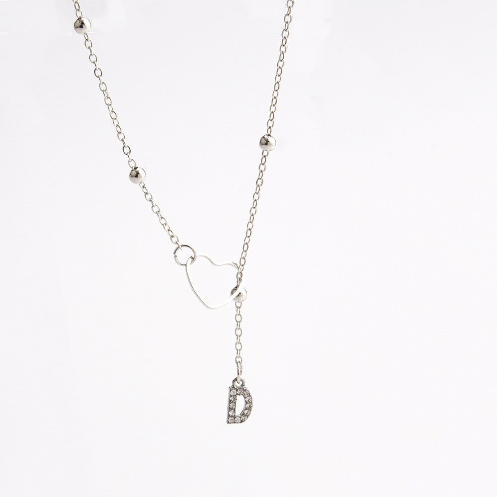 Heart & Initial Drop Necklace