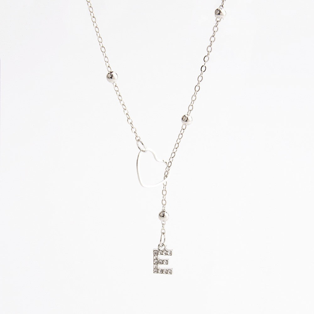Heart & Initial Drop Necklace