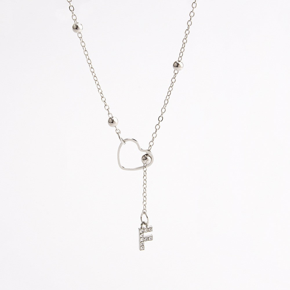 Heart & Initial Drop Necklace