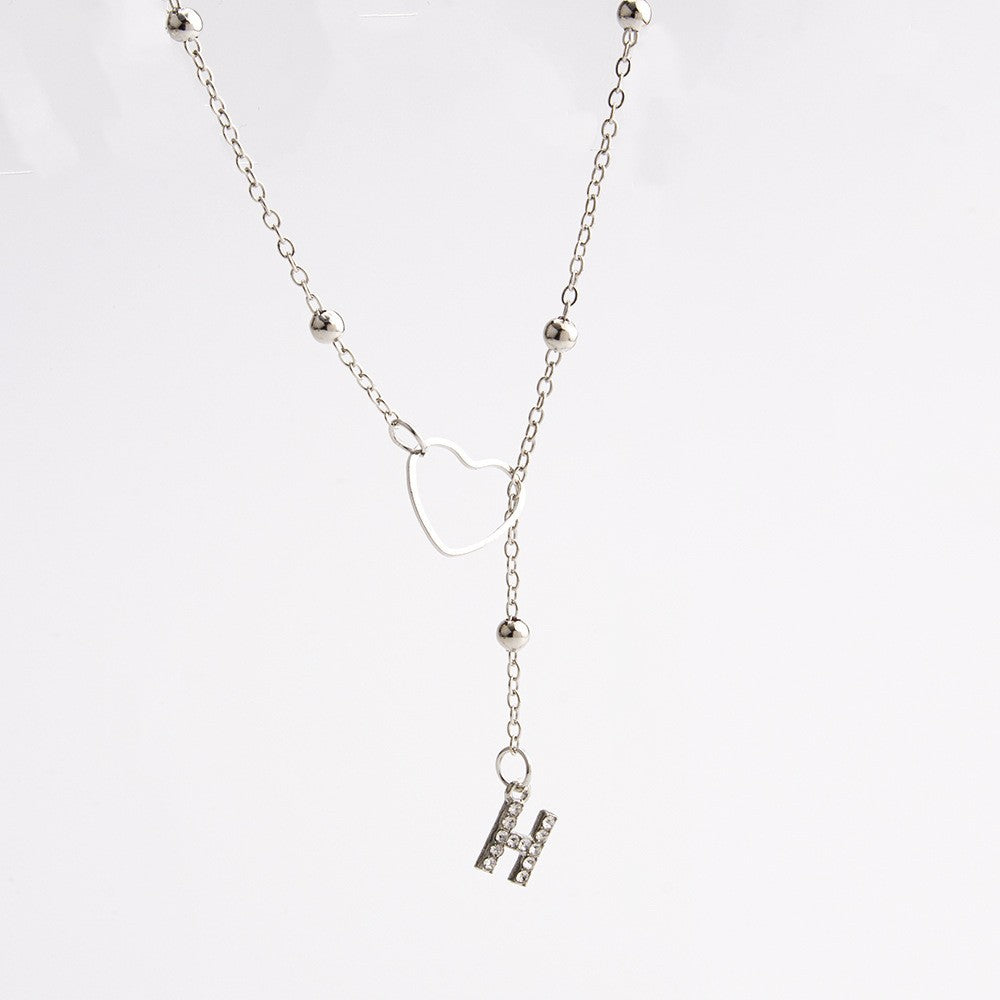 Heart & Initial Drop Necklace